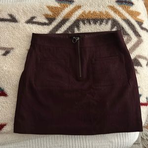 Burgundy Madewell mini skirt
